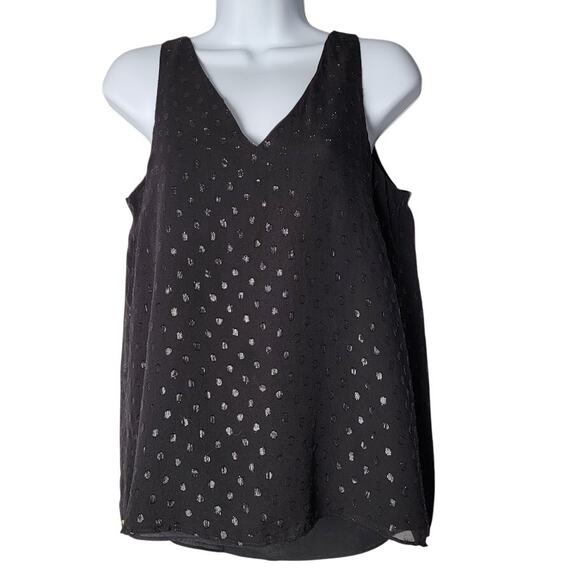 Lilly Pulitzer Black Silk Metallic Cami Tank Top Small Whimsygoth Capsule - Picture 1 of 9